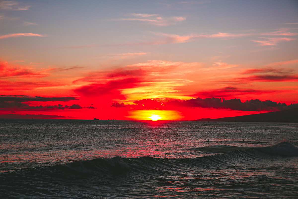 Sunset at Ala Moana Beach